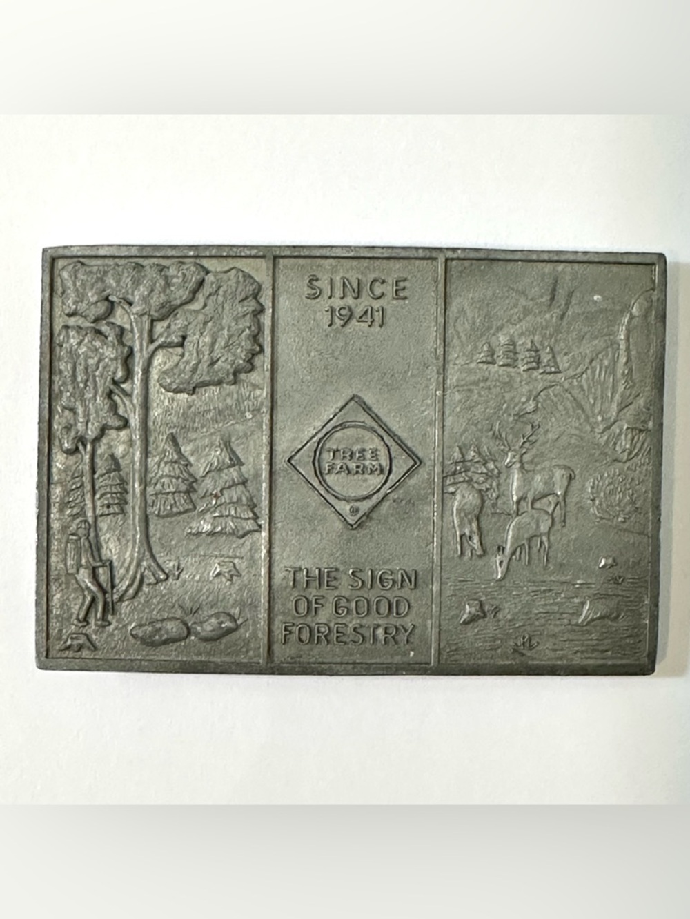 Vintage 70’s Tree Farm Forestry Belt Buckle